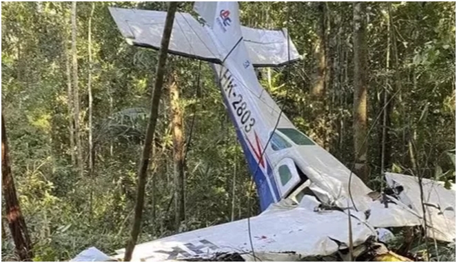 Bangkai pesawat Cessna di Kolombia